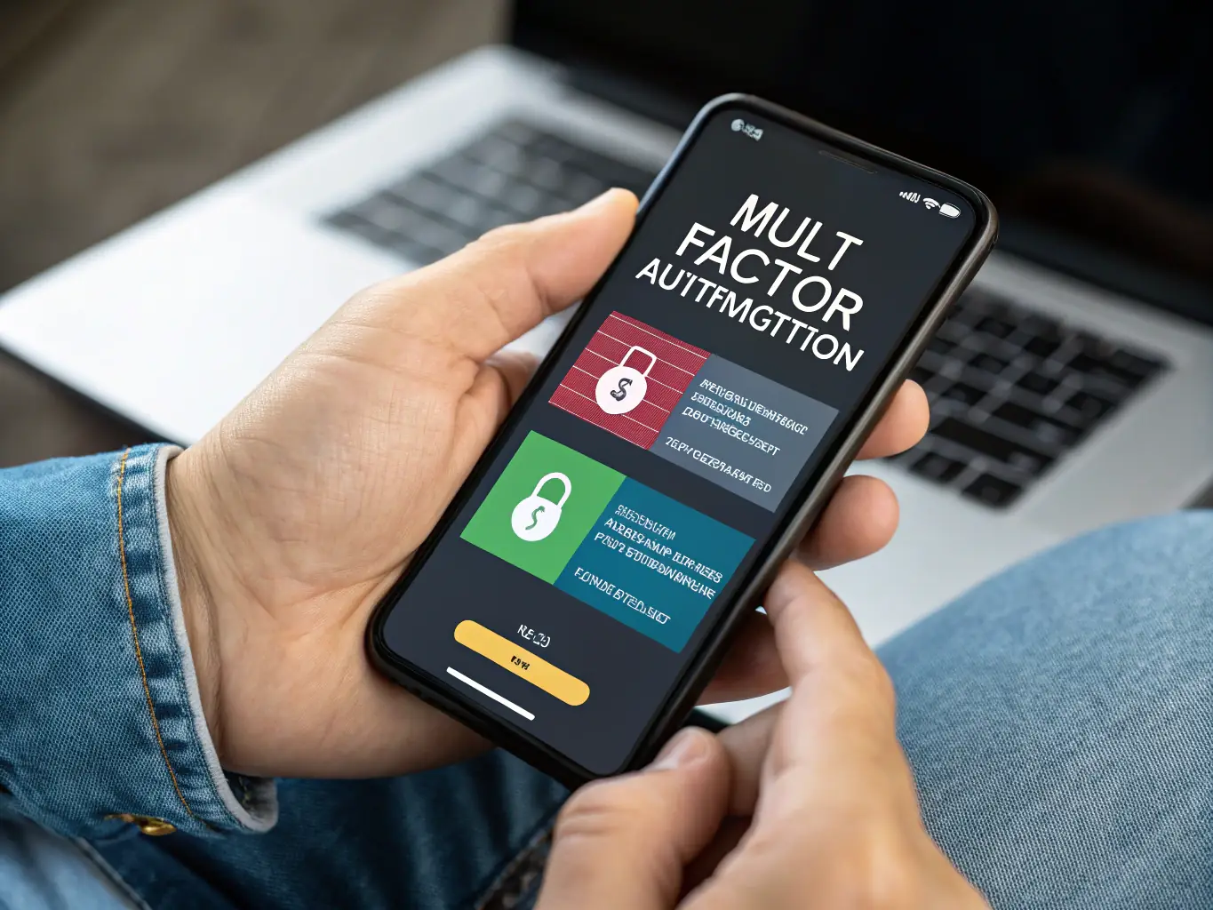 An image of a smartphone displaying a security authentication screen, such as biometric login or two-factor authentication, highlighting C24's secure access methods.